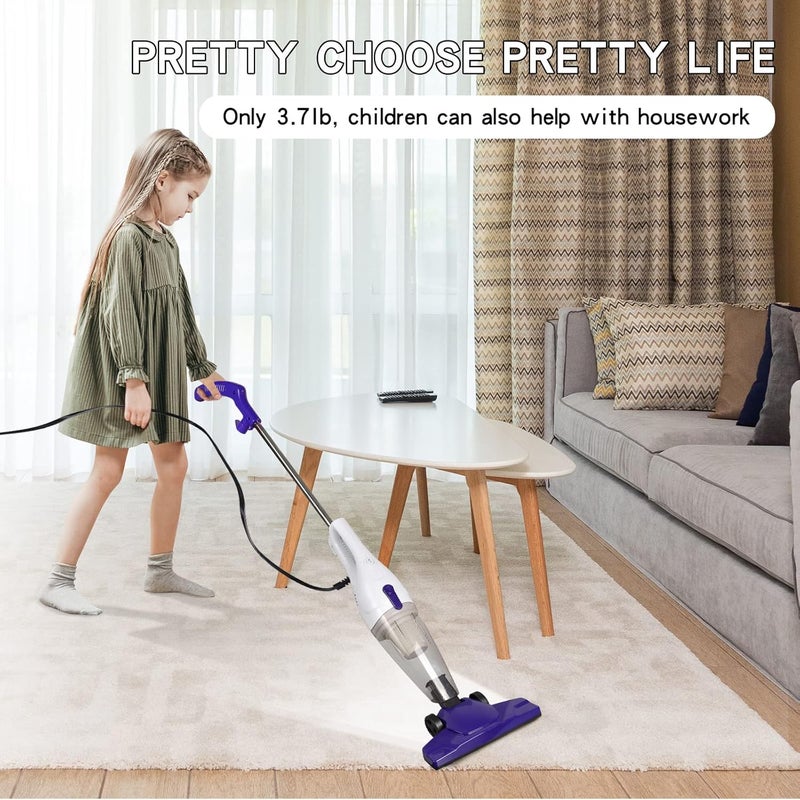 Intercleaner Corded Vacuum Cleaner, 15KPa Powerful Suction with 400W Motor, 12 in 1 Lightweight Bagless Stick Vac with Handheld, Ultra Quiet, for Hardwood Floor Carpet Car Pet Hair Car Pet Hair - Image 3